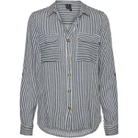 Vero Moda Chemisier 'VMBumpy' noir / blanc