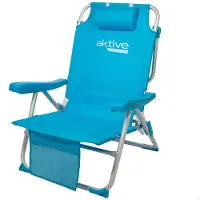 Aktive Aluminium Folding Chair Backpack 5 Position 66x58x80 Cm Bleu