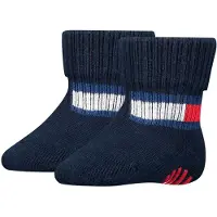 Tommy Hilfiger Chaussettes av. Antidérapant - 2 Pack - Bébé Drap - - 19/22 - Chaussettes