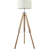 Eglo LANTADA, Beige, Naturel, Transparent, Universel, Textile, Acier, Bois, IP20, II, LANTADA