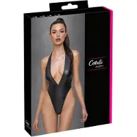 Cottelli collection Party - Body brillant à col halter (noir)