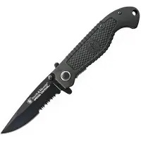 Smith & Wesson Special Tactical Cktacbs Serrated Folder Pocket Knife Argenté