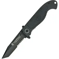 Smith & Wesson Special Tactical Cktacbs Serrated Tanto Folder Pocket Knife Argenté