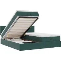 vidaXL Ottoman-lit avec matelas vert foncé 180x200 cm velours