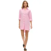 Superdry Ibiza Longline Beach Long Sleeve Shirt Rose XL Femme