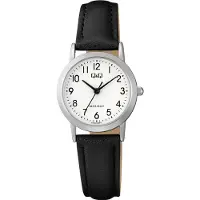 Q&Q Montre pour femme, bracelet en imitation cuir, étanche jusqu'à 3 ATM
