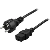 Deltaco DEL-110T câble d'alimentation Black CEE7/7 IEC C19 (3 m), Câble d'alimentation, Noir