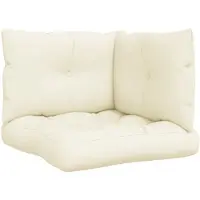 vidaXL Coussin pour palette 3 pcs. tissu crème