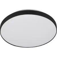 Telefunken Plafonnier LED à détecteur NEWA, 16 W, 1500 lm, IP44, blanc-noir, plastique-métal, Ø 29 cm