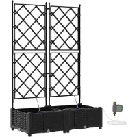 vidaXL Pots de jardin Noir 80 x 40 x 126 cm Acier