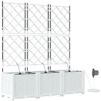vidaXL Pots de jardin Blanc 120 x 40 x 142 cm Acier
