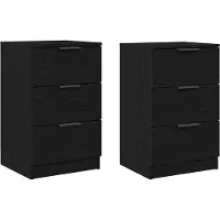 vidaXL Cabinet de chevet avec tiroir 2 pcs Chêne noir 40 x 65 x 65 cm