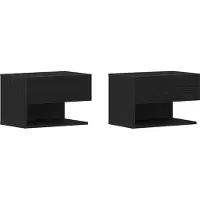 vidaXL Cabinet de chevet 2 pcs Chêne noir 46 x 29,5 x 30 cm