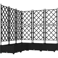 vidaXL Jardin - Jardinière, lot de 5, noir, 120 x 120 x 125,5 cm