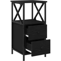 vidaXL Cabinet de Chevet 2 pcs Chêne noir 34 x 35,5 x 70 cm