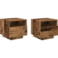 vidaXL Meuble de Chevet avec tiroir 2 pcs Bois ancien 40 x 39 x 37 cm
