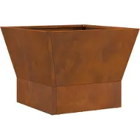 vidaXL Foyer extérieur marron 40 x 40 x 35 cm Acier résistant aux intempéries