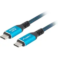 Lanberg CA-CMCM-45CU-0020-BK USB-C M/M USB4 Kabel 2,0m 240W 8K 60Hz schwarz/blau