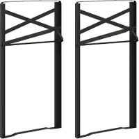 vidaXL Pieds de table pour bière, 2 pièces, noirs, 39 x 3 x 75 cm