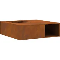 vidaXL Foyer extérieur marron 100 x 100 x 30 cm Acier résistant aux intempéries