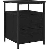 vidaXL Cabinet de chevet avec tiroir Chêne noir 44 x 45 x 60 cm