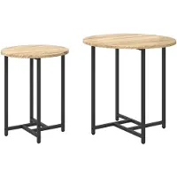 vidaXL Ensemble de tables d'appoint 2 pcs Chêne Sonoma et noir