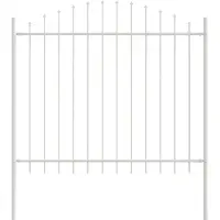 vidaXL , clôture de jardin WOERDEN, 170 x 165 cm, acier avec revêtement en poudre, blanc
