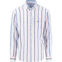 Fynch&Hatton Colorful Linen Stripes Short Sleeve Shirt Bleu XL Homme