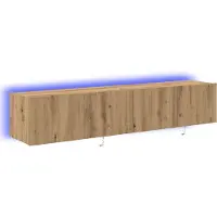 vidaXL : Meuble mural pour télévision, 2 pièces, bois composite imitation chêne artisanal