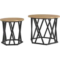 vidaXL Table d'appoint, lot de 2, chêne artisanal, 50 x 50 x 40 cm