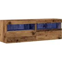vidaXL Meuble TV mural 2 pcs Vieux bois 60 x 30 x 40 cm Matériau dérivé du bois