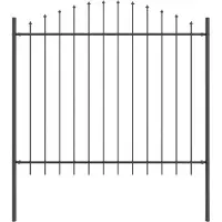 vidaXL , clôture de jardin WOERDEN, 170 x 165 cm, acier gris avec revêtement en poudre