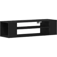 vidaXL Meuble TV noir aspect chêne 100 x 30 x 26,5 cm