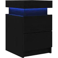 vidaXL Meuble de chevet avec tiroir 2 pcs Chêne noir 35 x 39 x 55 cm