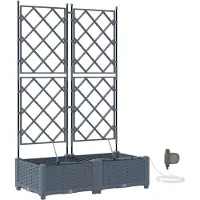 vidaXL Pots de jardin Gris clair 80 x 40 x 126 cm Acier