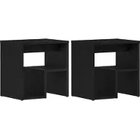 vidaXL Cabinet de chevet 2 pcs Chêne noir 40 x 30 x 40 cm