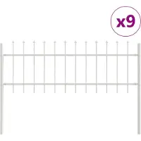 vidaXL , clôture de jardin WOERDEN, 9 pièces, 15,3 x 0,6 m, blanche