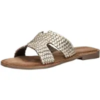 Lazamani : Sandales plates dorées pour le temps libre