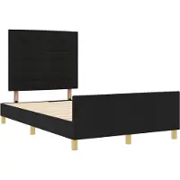 vidaXL Cadre de lit avec tête de lit noir 140 x 200 cm Tissu