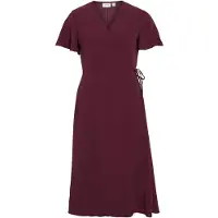 Vila Lovie Wrap Short Sleeve Midi Dress Violet 40 Femme