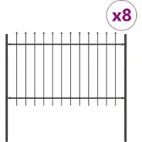 vidaXL , clôture de jardin WOERDEN, 8 pièces, 13,6 x 1,2 m, gris