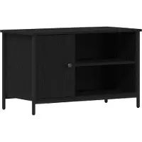 vidaXL Armoire TV noir imitation chêne 80 x 40 x 50 cm Matériau dérivé du bois