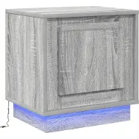 vidaXL Cabinet de chevet avec Gris 44 x 34,5 x 45 cm Bois d'ingénierie