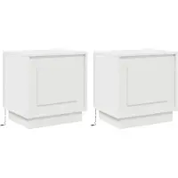 vidaXL Cabinet de chevet avec 2 pcs Blanc 44 x 34,5 x 45 cm