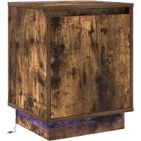 vidaXL Cabinet de chevet avec Chêne fumé 39 x 34.5 x 50 cm
