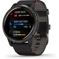 Garmin Venu 2 - 45 mm - noir - montre de sport avec bracelet - cuir - noir - taille du poignet : 135-200 mm - affichage 1.3" - Bluetooth, Wi-Fi, ANT+ - 49 g