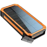 Lippa 20.000 mAh Solar Powerbank 1 x USB-C PD & 3 x USB-A Output Powerbank (batterie) - 20000 Ah (20000 mAh)