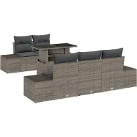 vidaXL Ensemble de salon de jardin , 6 pièces, gris