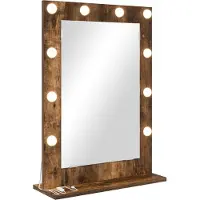 vidaXL Miroir de salle de bain , finition chêne fumé, 70 x 50 x 18 cm, forme rectangulaire