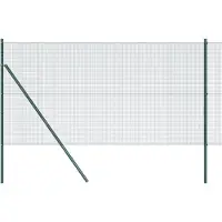 vidaXL Clôture en fil métallique soudé, ancrée au sol, de 25 x 1,2 mètres, de couleur verte